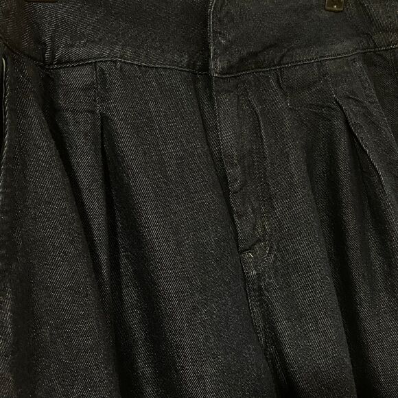 ~~ANTHROPOLOGIE Pilcro Porto 31 Pleated High Rise Tapered Jeans Dark Blue Pocket - Picture 15 of 16